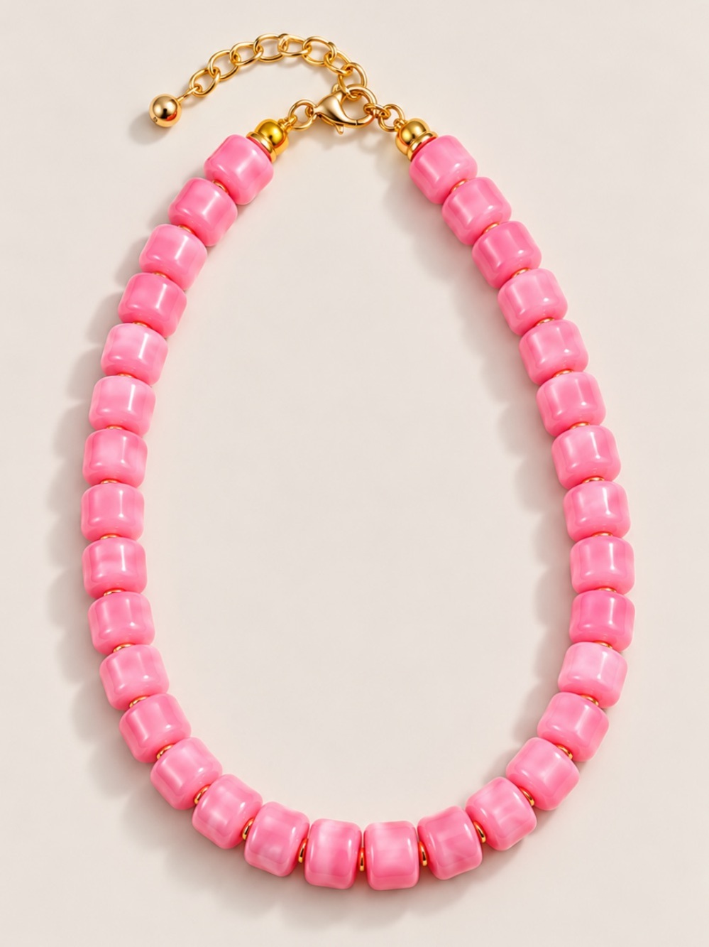 New! Pink Beaded Colorful Dopamine Necklace NWOT